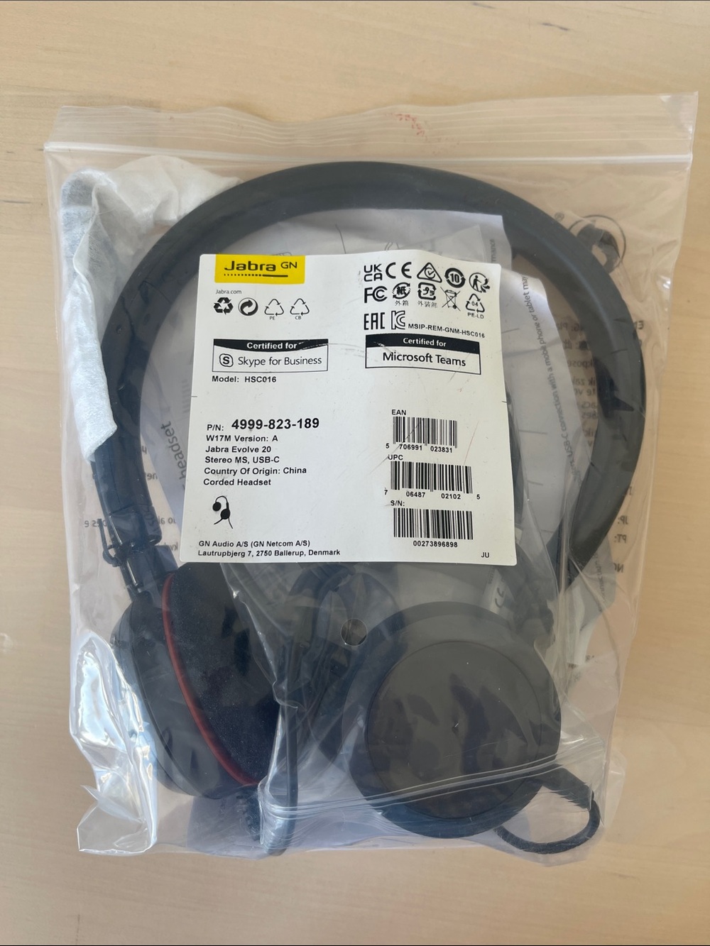 Brand New Unopened Jabra Black Wired Stereo Headset